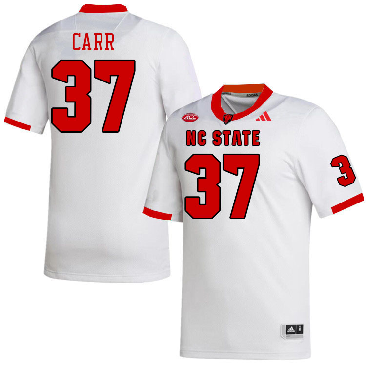 Men #37 Nathan Carr NC State Wolfpack College Football Jerseys Stitched-White